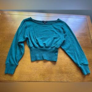 Dark Green Cropped Sweatshirt